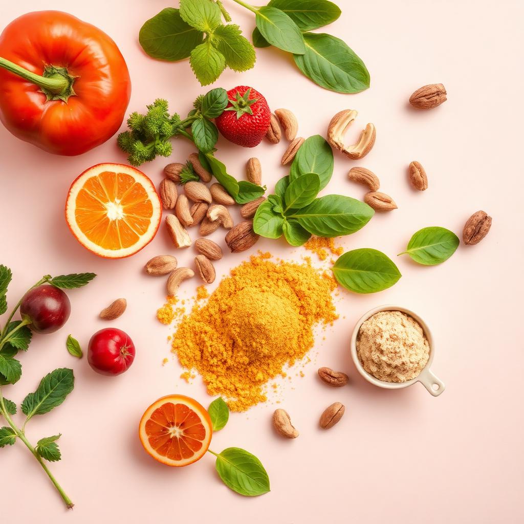 Ingredientes naturales: frutas, vegetales y nutrientes